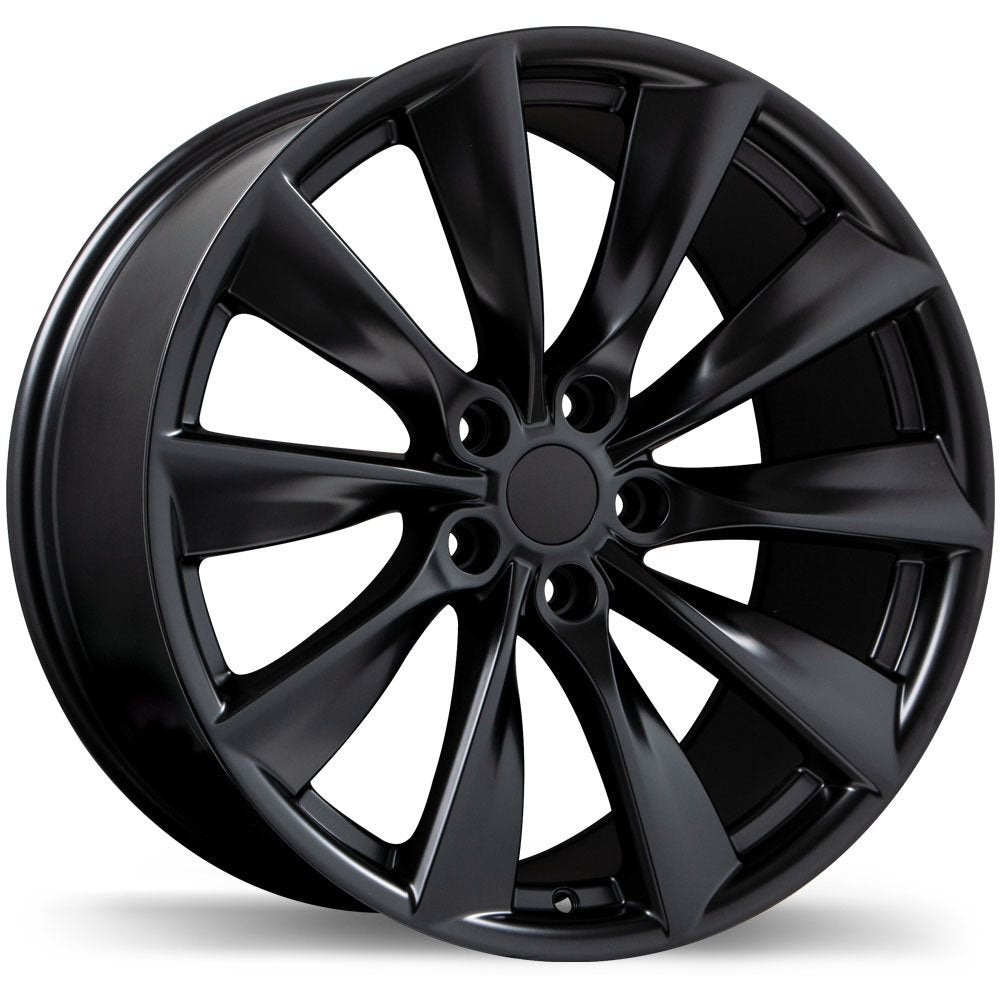 Tesla Wheels Turbine Wheel Replica Replacement for Model S and X - Satin Black (Set of 4) - Aftermarket EV